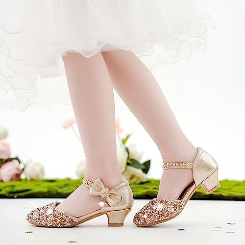 Girls Sandals Closed Toe Heels Wedding Party Girls Dress Shoes Toddler Little Big Kid2