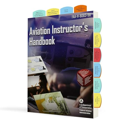 DIY Tabs for Aviation Instructor’s Handbook (AIH) ( book not included) Tear-Resistant, FOI Study Tabs, Peel & Stick Organization for CFI Training, Flight Instructors