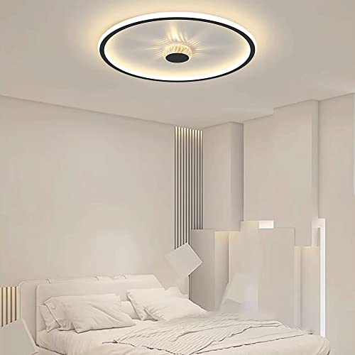Plafonnier décoratif pour chambre à coucher au design circulaire noir - 6