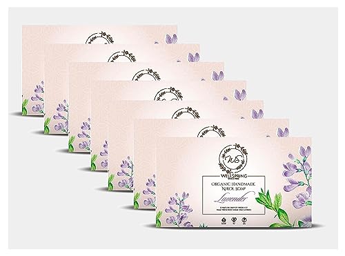 Image of Wellspring (Pack of 7) Handmade Nirol Natural Washing Laundry Soap Bar | Veg, Organic And Chemical Free| Baby Safe| For Sensitive Skin| Lavender Fragrance |(840 gm)