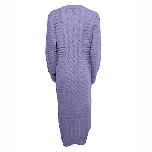 Sweater Dresses For Women 2022, Long Sleeve Turtleneck Dress Winter Wedding Guest Dresses Cute Cardigans Elegant Dress Fall Round Neck Party Dress Club One-Piece Dress Plus Size (M, Light Purple) #TOP2