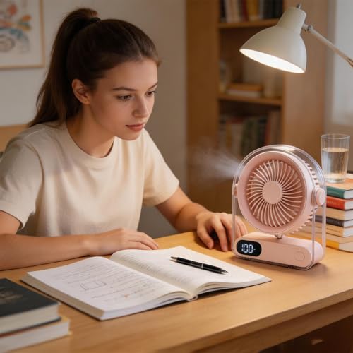 Ventilateur de bureau USB rechargeable 5 vitesses inclinable - 3
