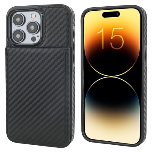 KIHUWEY Compatible with iPhone 15 Pro Max Case Wallet with Credit Card Holder, Flip Premium Leather Magnetic Clasp Kickstand Heavy Duty Protective Cover for iPhone 15 Pro Max 6.7 Inch (Carbon Black)