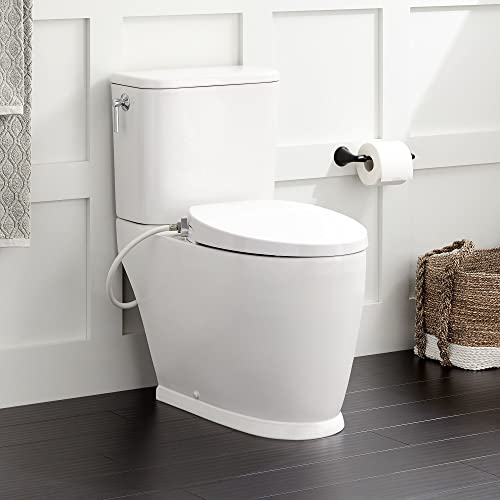 Signature Hardware 465206 Pendleton 128 GPF Two Piece Elongated Toilet Bidet Seat Included White