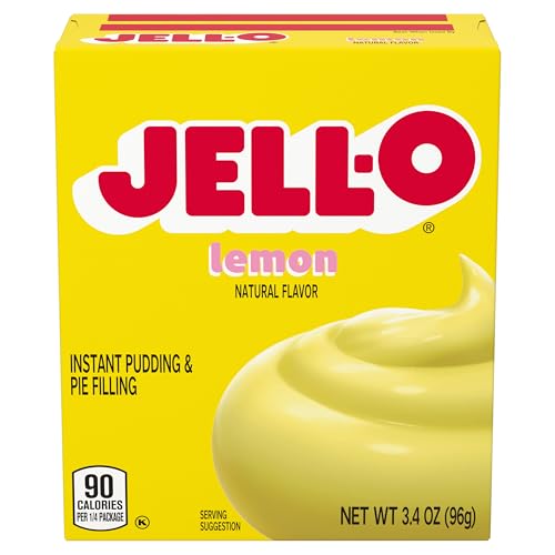 Image of Jell-O Instant Pudding & Pie Filling, Lemon Flavored, Fat Free, Quick & Easy Dessert, 3.4 oz (Pack of 3)