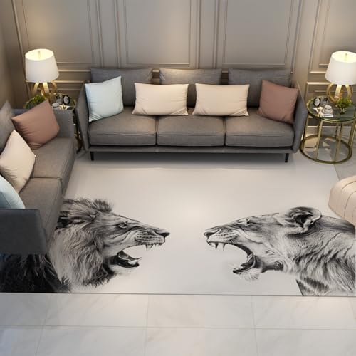 Tapis neutre moderne 60x90cm à poils ras pour salon élégant