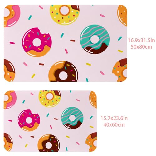 Tapis de bain fin et lavable motif beignets : idéal pour sortie de douche