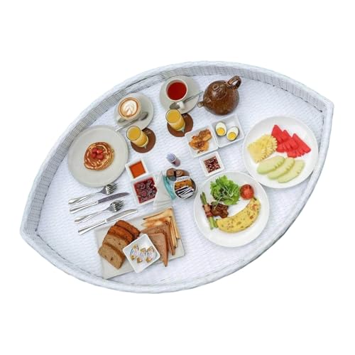 Plateau de petit-déjeuner flottant en rotin 80x60cm réutilisable pour grand bassin - 2