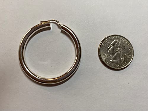 Amoro Italian Sterling Silver Large Hoop Earrings 45mm x 45mm (Length Inches 1.73)2