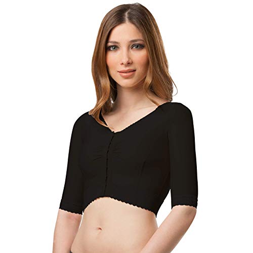 Isavela Womens Short Sleeve Breast Augmentation/Reduction Support Bra/Vest (Underbust Length) (Bolero) (VS02-SS)