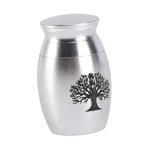 Abaodam 1個 ペット壷 棺 パーソナライズされたペット 火葬 灰用の散布管 犬の灰のためのペット骨壷 タグ 犬の壷 鬼ごっこ 無地 ペットメモリアルウルン Silver ステンレス鋼