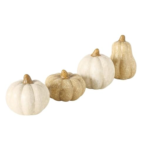 RiloStore 4 TLG Dekoset KÜRBISSE b510 Herbstdeko Kürbis 6cm beige Creme Weiss Deko Halloween Autumn Herbstdeko Dekokürbis Dekoobjekt Tischdeko Dekofrüchte RiloStore 4 TLG Dekoset KÜRBISSE b510 Herbstdeko Kürbis 6cm beige Creme Weiss Deko Halloween Autumn Herbstdeko Dekokürbis Dekoobjekt Tischdeko Dekofrüchte