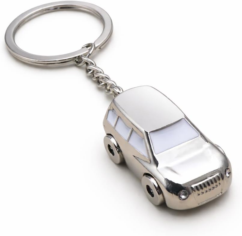 Cute Miniature SUV Keychain Zinc Alloy Car Automotive Keyring for Drivers Backpack Purse Bag Accessories