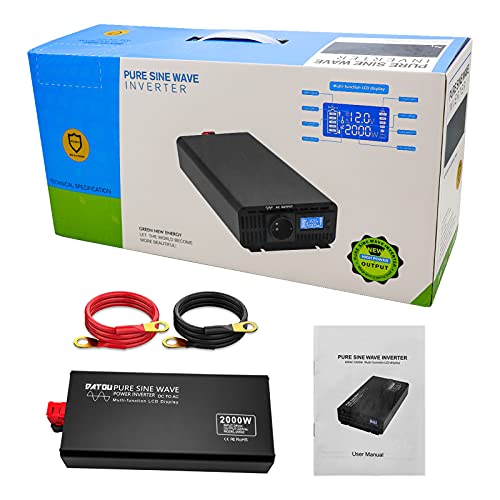 2000W Zuivere Sinus Omvormer DC 24V naar 230V AC Voltage Converter Omvormer Converter Piekvermogen 4000W met LED Display… - Afbeelding 6