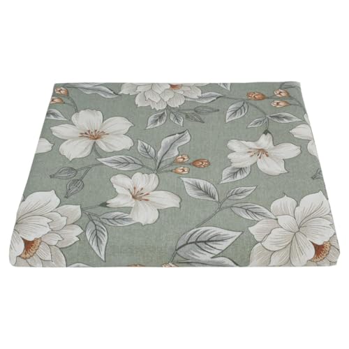 Tela decorativa cubretodo Gran Foulard cubresofá algodón con estampado floral estampado Magnolia (verde, individual (160 x 270 cm))