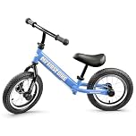 Crystals 12" Kids Balance Bike – Lightweight No Pedal Training Bicycle for 2-6 Year Old Boys & Girls – Adjustable Seat & Handlebar – Toddler Walking & Running Bike – (My First Bike, BLUE)