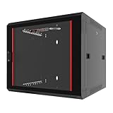 Wall Mount Server Rack Cabinet Locking Computer Cabinet Network Enclosure for Electronics Security Audio Video AV Equipment Data Rack 24-Inch Depth Server Cabinet (9U – 24