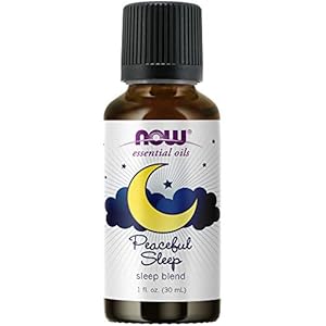 NOW Essential Oils, Peaceful Sleep Oil Blend, Relaxing Aromatherapy Scent, Blend of Pure Essential Oils, Vegan, Child Resistant Cap, 1-Ounce