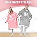 Wearable Blanket Hoodie with Letter A-Z - Oversized Sweatshirt Blanket Hooded Monogrammed Personalized Gifts for Women Girlfriend Sister, Grey, Initial H