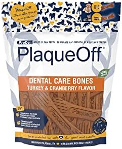 ProDen PlaqueOff Dental Bones Bacon 13 Pieces for Dogs, Bad Breath, Plaque, Tartar, 485 g