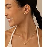 PAVOI 14K Gold Plated Round Shell Pearl Jewelry Set for Women - Gold Pearl Necklace and Earring Set with Pendant Necklace and Caged Stud Earrings Pack - Image 2