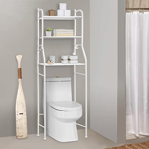 Holdfiturn Over Toilet Storage Unit 3 Tier Over Toilet Storage Rack Bathroom Shelf Organizer Stand Stainless Steel Saving Organizer Stand (White) - Cosy Home Interiors Holdfiturn Over Toilet Storage Unit 3 Tier Over Toilet Storage Rack Bathroom Shelf Organizer Stand Stainless Steel Saving Organizer Stand (White) - Image 7