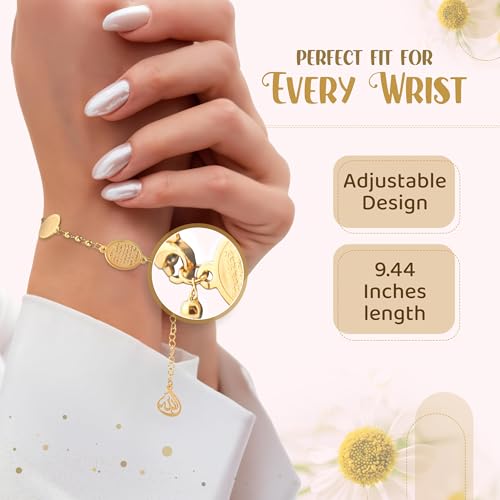 Elegant Ayatul Kursi Bracelet with Allah Pendant - Perfect Islamic Gifts Islamic Jewerly for Women: Ramadan New Year Special Arabic Bracelet 5