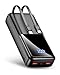 Power Bank 40000mAh mit 22,5W Schnellladung, Tragbares Ladegerät mit 2 Integrierten Kabeln, USB-C EIN- & Ausgang, Kompatibel mit iPhone 16/15/14/13/12 & Android Geräten, Schwarz
