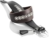 HUNTER ROM Windhundhalsband, Leder, gepolstert, mit Besätzen, 37 (XS-S), dunkelbraun