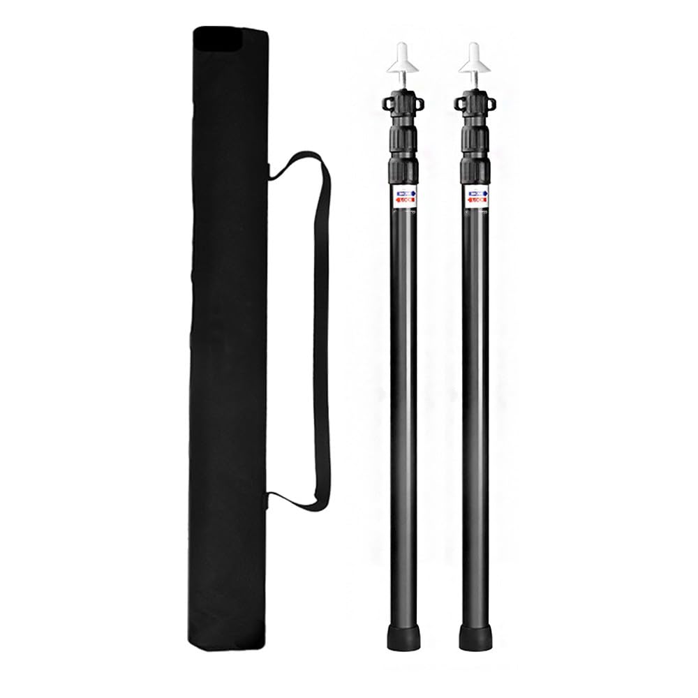 Cocoarm 2pcs Tent Poles Telescoping Tarp Poles 6061 Aluminum Camping Tarp Pole 35.43-90.55inch Adjustable Poles for Tents Tarps Awnings Shelters and More, Anti Slip Rubber Pads (#2)