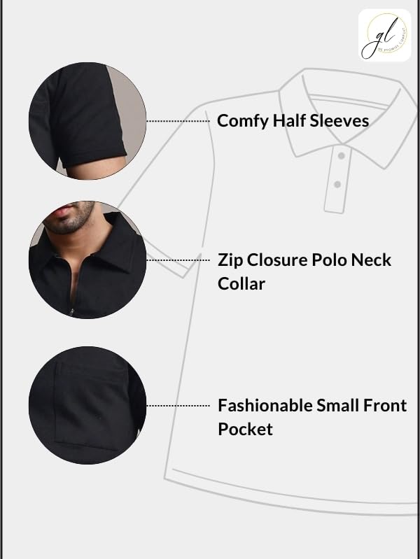Image of GRECIILOOKS T-Shirt | Regular Fit Polo T-Shirt for Men | Plain T Shirt | Casual T Shirt for Men | Men's T Shirt | Stylish Men's T Shirts | Half Sleeve T Shirt