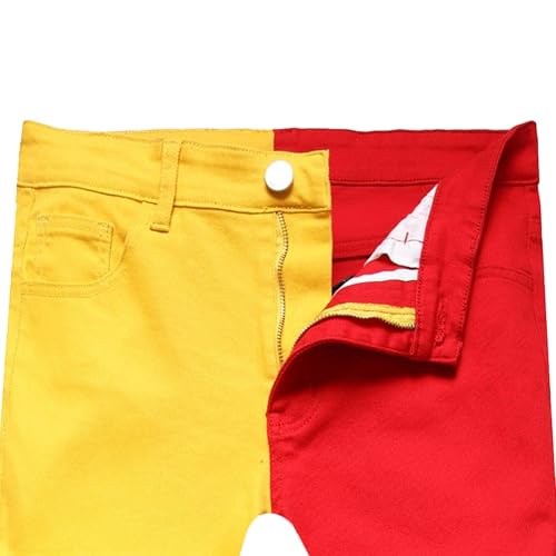 Men's Slim Fit Patchwork Jeans Two Tone Patchwork Men Denim Pant Hiphop Skinny Regular Comfortable Jean4