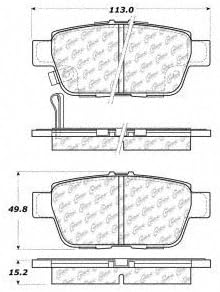 Centric 102.11030 C Tek Semi Metallic Brake Pads with Shims