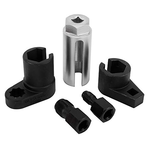 Btshub 5Pcs Oxygen Sensor Socket Tool Kit Thread Chaser Install Offset O2 Wrench Oil Pressure Sending Unit Set #TOP1