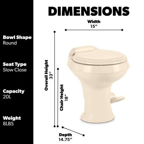 Dometic 302310033 310 Series Standard Height Toilet 19.