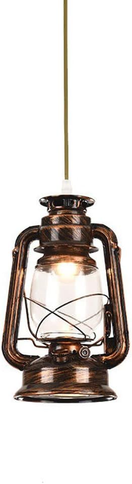 Minimalist Retro Restaurant Hanging Lamp Island Antique Kerosene Light American Retro Vintage Lantern Kerosene Lamp Light E27 Lamp Suspension Droplight for Kitchen Island/a/14 * 24Cm