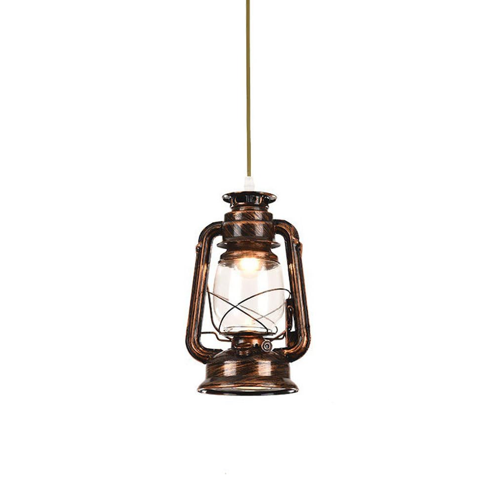 LYMSXAZOU Nostalgic Restaurant Hanging Lamp Island Antique Kerosene Pendant Light American Retro Vintage Lantern E27 Suspension Droplight For Kitchen
