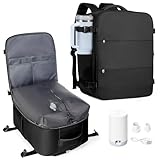 Mochila de viagem coowoz unissex, grande, mala de mão, mochila para trilha, Preto, Large