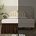 MEILA Bed Skirt Three Fabric Sides Elastic Wrap Around Dust Ruffled Solid Bed Skirts Easy On/Easy Off 16 Inch Tailored Drop, Chocolate, Queen/King