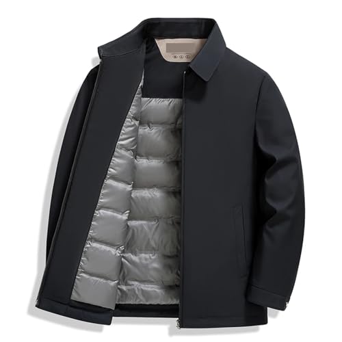 RUWLFE Chaqueta de plumón for hombre, chaqueta informal pato grueso, ropa ejecutiva invierno, masculina para Hombres(Blue,XL)