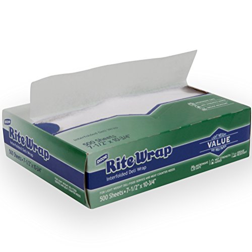 Georgia-Pacific Dixie Rite-Wrap Light-Weight Interfolded Dry Wax Deli Paper by GP PRO 9Georgia-Pacific), RW86W, White, 10.75