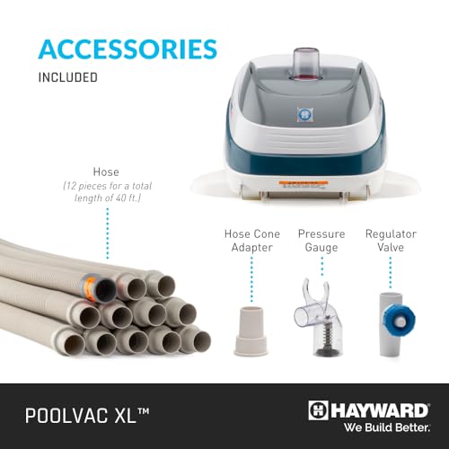 Hayward W32025ADC PoolVac XL Suction Pool Cleaner for In-Ground Gunite Pools up to 20 x 40 ft. with 40 ft. Hose (Automatic Pool Vacuum)