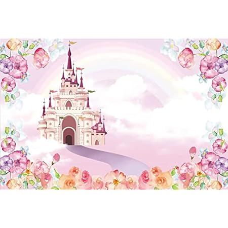 MEHOFOND Toile De Fond 2,1x1,5 M Chateau Arc-en-Ciel Rêvé Pour Fête Fille Nuages Colorés étoile