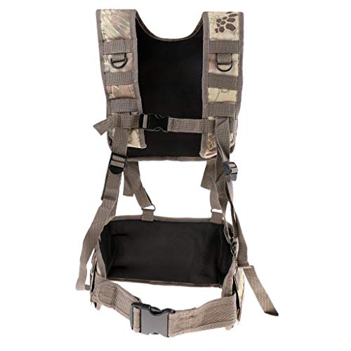 Inzopo Molle Kampfweste mit Kampfgürtel Jagdgeschirr Teller Träger Chest Rig Camo