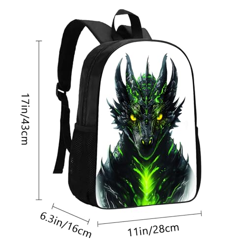 Kids Dragon Backpack Cool Dragon with Green Lava School Backpack for Boys Girls Teens Adults, Water Resistant Bookbag for Elementary Middle High School Students 17 Inch2