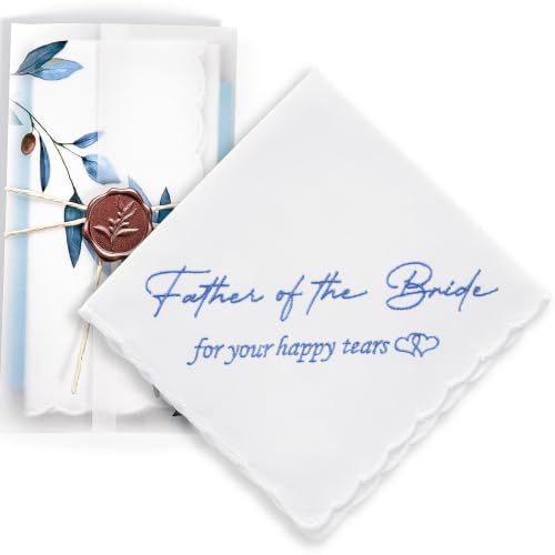 Image of Wedding Handkerchief, Something Blue for Bride, Mother of the Bride Gift
