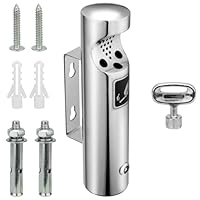 Aschenbecher Wandmontage, Wandmontierter Zigarettenstummelbehälter mit Schloss, Aschenbehälter Edelstahl Wandaschenbecher Tubular öffentliche Aschenbecher für Terrasse, Restaurant, Hotel