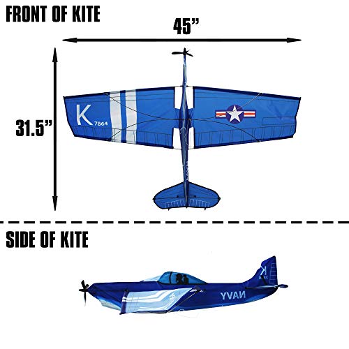 Windnsun Wind Force Ripstop Nylon 3D Corsair Kite, 45 Inches Wide #TOP2