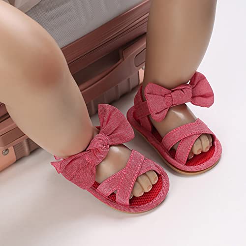 Baby Girls Boys Sandals Infant Toddler Shoes First Walkers Prewalkers Open Toe Sneakers Summer Princess (Red, 6 Toddler)4
