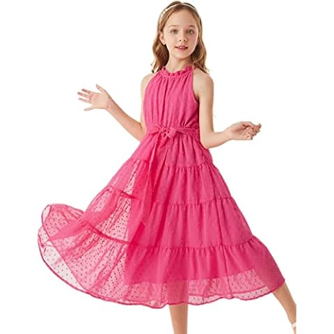 GRACE KARIN Vestido Fucsia de Fiesta de Halloween para Niña de 10 Años Cover